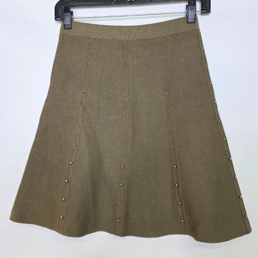 Sandro heavy knit with studs flare skirt